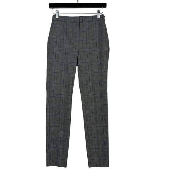 Zara Basics Elastic Waist Trouser Micro Check Plaid Stretch - XS - Picture 1 of 7